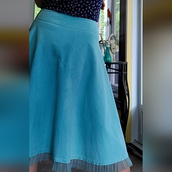 Aqua circle skirt vintage style 50's - Picture 12 of 16